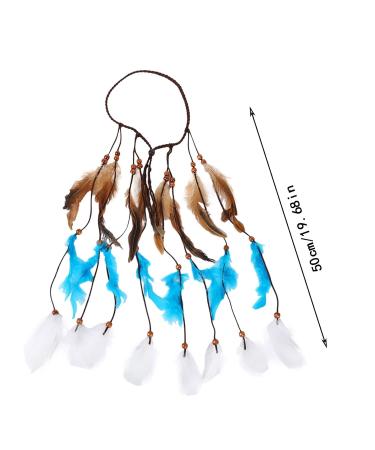 Boho Layered Feather Headband | Tribal Hair Accessories for Women & Girls | Green Halloween Decoration - Buy Online on GoSupps.com
