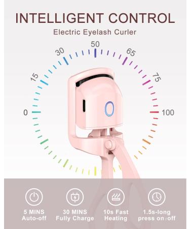 Zupora Heated Eyelash Curler - Electric Handheld Curler for All Eye Shapes | 2 Heating Modes Rechargeable Long-Lasting Curl & Lash Comb - Pink - Buy Online on GoSupps.com