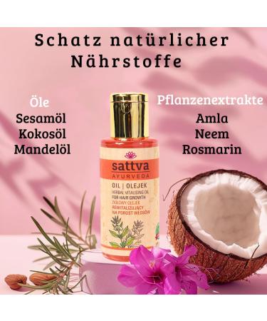 Sattva Vitalizing Hair Growth Oil - Natural Strengthening Oil for Hair Loss & Graying | 100ml - Buy Online on GoSupps.com