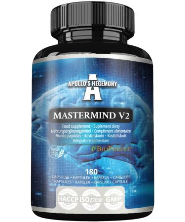 APOLLO'S HEGEMONY Mastermind v2 180 Capsules - for Advanced Mental Performance - Supports Cognitive Function and Alertness - from Capsule 180 Count (Pack of 1)