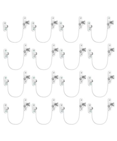 16Pcs Window Restrictor Locks for Kids Window Restrictors UPVC Baby Security Window Locks with Screws Keys for Baby Child Children Safety Window Locks Door Locks for Home Public School and Commercial 16pcsWhite