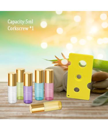 Pinkiou 5ml Glass Roller Bottles with Stainless Steel Balls Essential Oil Empty Bottles & Corkscrew for International Shipping - Buy Online on GoSupps.com