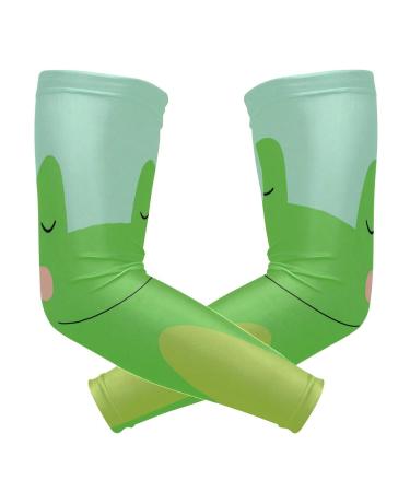 ZZKKO Frog Cooling Arm Sleeves Cover Uv Sun Protection for Men Women Running Golf Cycling Arm Warmer Sleeves 1 Pair