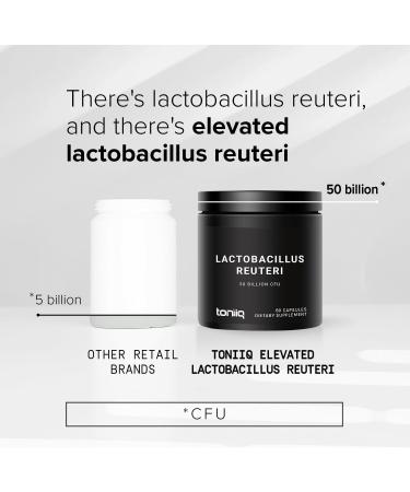 Toniiq 50 Billion CFU Lactobacillus Reuteri Probiotic 50mg per Serving - L Reuteri Probiotics - Highest CFU Count Lactobacillus Reuteri Probiotic - 60 Vegetarian Capsules - 60 Servings 60 Count (Pack of 1) - Buy Online on GoSupps.com