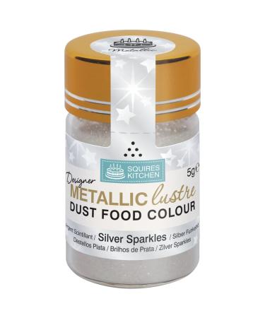 Squires Kitchen Designer Metallic Lustre Dust Silver Sparkle 5 Gram