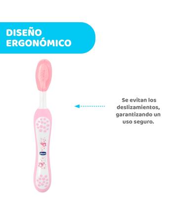 Chicco Baby Toothbrush for 6-36 Months | Soft Bristles & Rounded Head Protective Cover | Perfect Gift in Pink - Buy Online on GoSupps.com