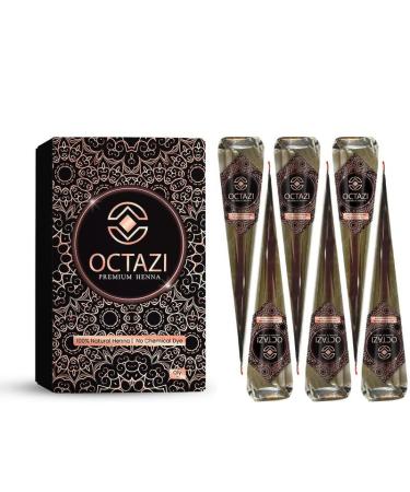 100% Pure Natural Dark Reddish-Brown to Dark Brown Hair Color Henna Paste Cones - Ready to Use Hair Dye for Women No Chemicals No PPD No Preservatives - Perfect for Hair Coloring 6 Cones