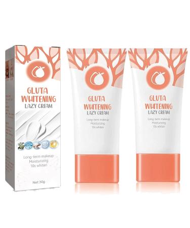 Kwiphiny Gluta Whitening Lazy Cream Orange Exfoliating Whitening Gel Gluta Whitening Facial Cream Whitening Facial Cream Lotion Moisturizing Lazy Cream 2pcs