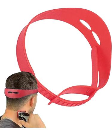 Neckline Shaving Template Hair Trimming Guide Silicone Curved Haircut Band for Haircutting Creating Clean Straight Neck Hairline Fade and Taper Guide for Hair Clippers Red - Buy Online on GoSupps.com