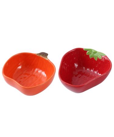 Bowls for Kitchen Exquisite Fruit Shape Snack Dish Ceramic Soy Sauce Dipping Bowls Side Dishes for Snack Sushi Fruit Appetizer Dessert 2pcs Dip Bowls (Color : Brass) (B)