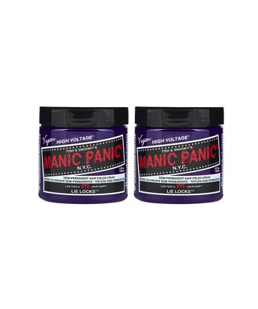 Manic Panic Lie Locks Classic Creme Vegan Cruelty Free Blue Semi Permanent Hair Dye 2 x 118ml Lie Locks 118 ml (2Pack)