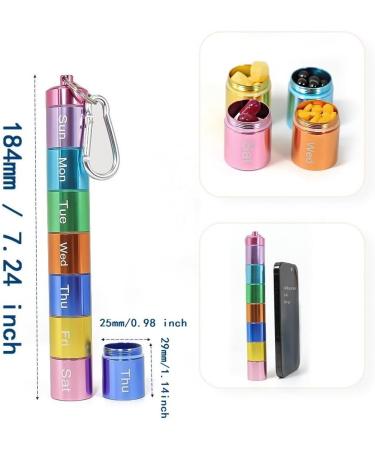 Rainbow Metal Pill Organizer - Compact & Durable 1 PCS Medicine Organizer for Travel - International Shipping Available - Buy Online on GoSupps.com