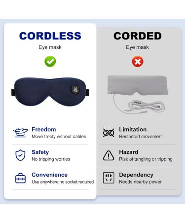 Aroma Season Heated Eye Mask Silk Cordless Warm Eye Compress for Dry Eyes Blepharitis MGD Washable Moist Heat Treatment to Unclog Lacrimal Glands (Navy Blue) - Buy Online on GoSupps.com