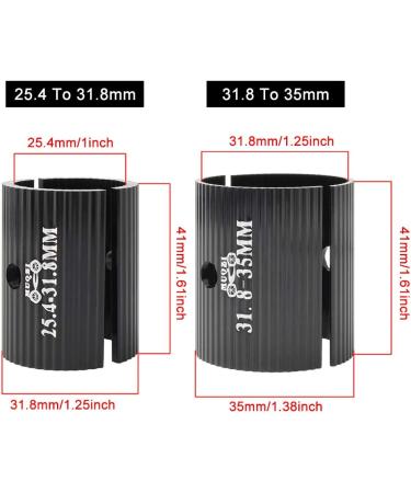 QOONESTL Bike Handlebar Shims 25.4-31.8mm - Aluminum Alloy Spacer Stem Reducer Sleeve - Universal Clamp for Size Reduction - Black - Buy Online on GoSupps.com