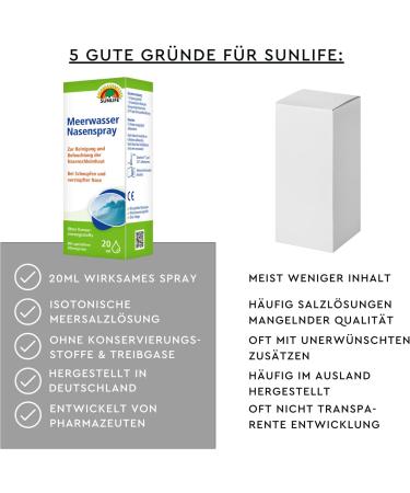 Sunlife Sea Water Nasal Spray 20ml - Isotonic Sea Salt Solution for Runny Nose Relief & Nasal Cleaning - Buy Online on GoSupps.com