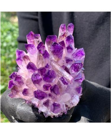 Natural Crystal Rough Stone Crafts Purpl Phantom Quartz Crystal Cluster Specimen 400-450g - Buy Online on GoSupps.com