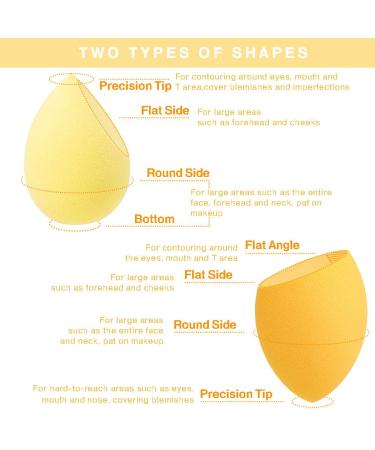 Uranian Makeup Sponges Set - 2 Pcs Yellow Foundation Blending Beauty Sponges for Women & Girls | International Shipping Available - Buy Online on GoSupps.com