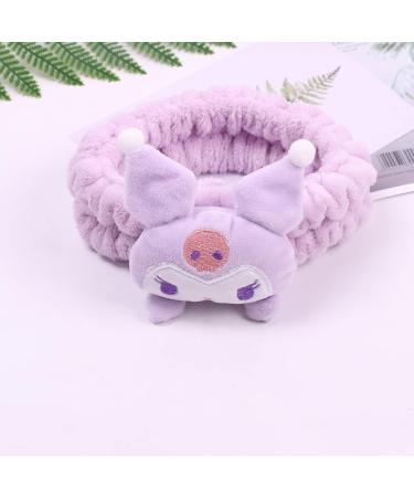 Cute Purple Kawaii Makeup Headband for Women & Girls - Perfect for Washing Face, Spa, Party, Shower - Coral Fleece Hair Accessory - Buy Online on GoSupps.com