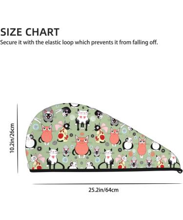 Lovely Cartoon Cats Hair Cap | Quick-Dry Coral Velvet Towel Wrap for Travel & Home - Perfect for Men & Women - Buy Online on GoSupps.com