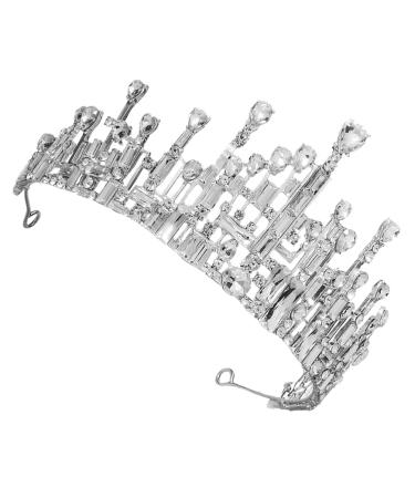 Lurrose ice cream cone crown princess tiaras rhinestone crystal bride wedding hair head band icema ballerinas nutcracker show jewelry headdress headband for women silver