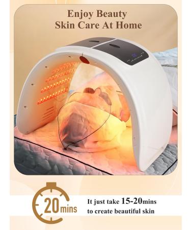 LED Face Light Therapy Mask 4 Holes Spray Deeply Replenishes Water 7 Colors LED Face Mask for Acne Treatment Foldable Facial Red Light Therapy for Home Beauty Salon - Buy Online on GoSupps.com