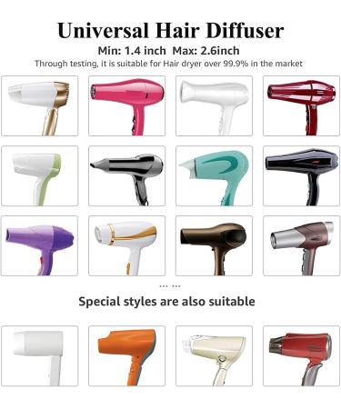 Universal Hair Diffuser for Curly Hair - Adjustable Attachment for Natural Wavy Hair - White - Buy Online on GoSupps.com