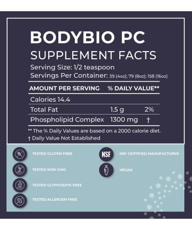 BodyBio PC Liposomal Phospholipid Complex 8 fl oz | Premium Supplement for Cell Health - Buy Online on GoSupps.com