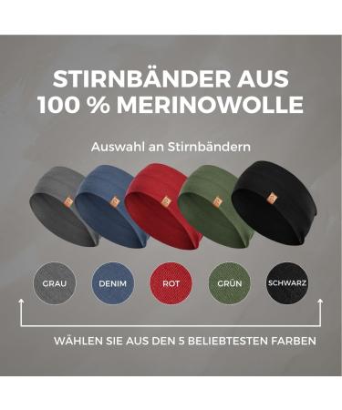 Menique Stretchy Sports Yoga Headbands for Women - 100% Merino Wool Sweatbands - Universal Black Headwear - Buy Online on GoSupps.com