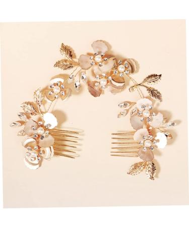 Mikinona Pearl Rhinestone Couple Combs Crystal Hair Comb Headband Floral Hair Comb Hairband Hair Comb Headdress Bridal Headband Comb Wedding Hair Accessory Women Headdress Bridal Headdress - Buy Online on GoSupps.com
