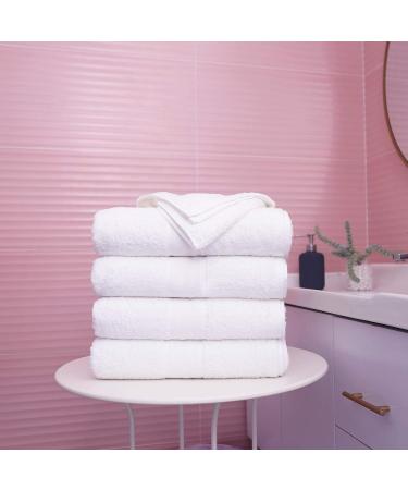 Aibaser Bamboo Cotton Bath Towels - 27x54 inch - 6 Piece Set - Ultra Absorbent - White Bath Towels - Buy Online on GoSupps.com
