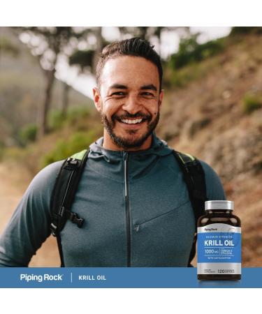 Piping Rock Krill Oil 1000mg Softgels | 120 Count | Omega 3 EPA DHA Supplement | with Astaxanthin | Maximum Strength |Non-GMO Gluten Free - Buy Online on GoSupps.com