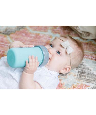Mason Bottle Silicone Baby Bottle with Medium Flow Nipple - 8 Ounce, BPA Free, Non-Toxic - Made in USA - Teal (1 Count) - Buy Online on GoSupps.com