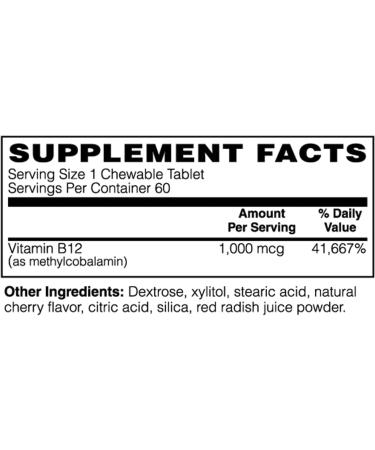 Holly Hill Health Foods Coenzymated Methyl B-12 1000 mcg Cherry 60 Chew Tabs - Buy Online on GoSupps.com