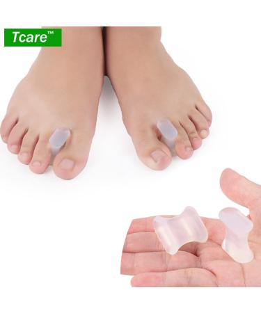 TCARE-2 pairs of gel toe separators without a loop for bale toes and chicken eyes-correction pads offer relief for bale toes and prevent friction.
