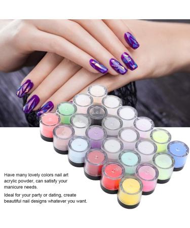 24 Colors Acrylic Powder Set for Nail Art | Crystal Nail Decoration & Builder Accessories for Studios & Home - Buy Online on GoSupps.com