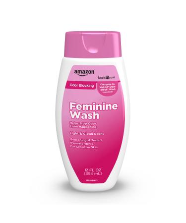 Amazon Basic Care Odor Blocking Feminine Wash Vaginal Cleanser Helps Stop Odor From Happening, 12 Fluid Ounces