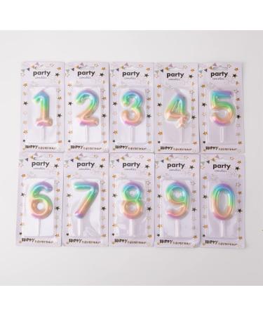 Large 2.76 inch Rainbow Number 1 Candle for Baby's First Birthday Party Cake Topper and Milestone Celebrations - Buy Online on GoSupps.com