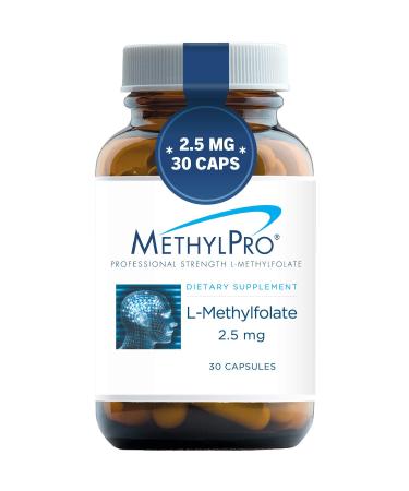 MethylPro 2.5mg L-Methylfolate (30 Capsules) - Professional Strength Active Methyl Folate, 5-MTHF Supplement for Mood, Homocysteine Methylation + Immune Support, Gluten-Free with No Fillers - Buy Online on GoSupps.com