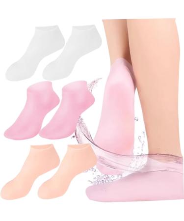 Silicone Socks for Dry Cracked Feet Women Foot Care 3 Pairs Soft Moisturizing Socks Anti Slip Women Spa Pedicure Gel Socks Aloe Sock for Softening Rough Skin - Buy Online on GoSupps.com