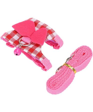 Small Pet Vest Chest Strap Pet Walking Harness and Leash Set Rabbit Squirrel Ferret Hamster Pink Vest Harness(S) - Buy Online on GoSupps.com