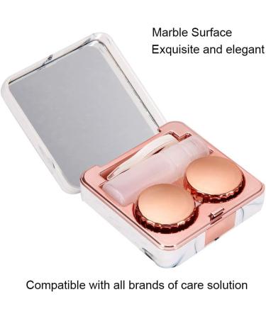 Test Portable Marble Surface Mirror - Square Soaking Contact Lens Container in Rose Gold | Esteem Pupilentes - Buy Online on GoSupps.com