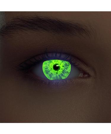 Buy DESIGNLENSES Glowing Halloween Purge Costume Contact Lenses | Neon Green UV Soft Lenses - International Shipping - Buy Online on GoSupps.com