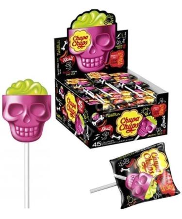  Chupa Chups Chupa Chups Skull Lollipop Strawberry Lemon Orange Grape Flavours 15g Per Piece 3D Skull Lollipop - Buy Online on GoSupps.com