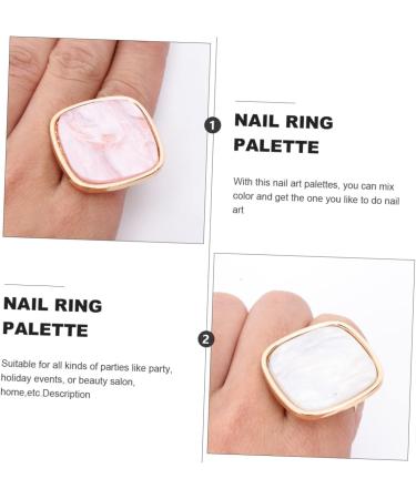 Palette De M lange Palette De Couleurs Lot De 2 Motif Marbr Blanc Et Rose Facile Nettoyer Cr atif Pour Nail Art Salon De Manucure - Buy Online on GoSupps.com