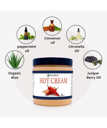 Organic Hot Cream 8oz: Cellulite & Muscle Rub, Pain Relief & Weight Loss, Skin Firming Body Wrap - Doctor Formulated Professional Grade - Buy Online on GoSupps.com