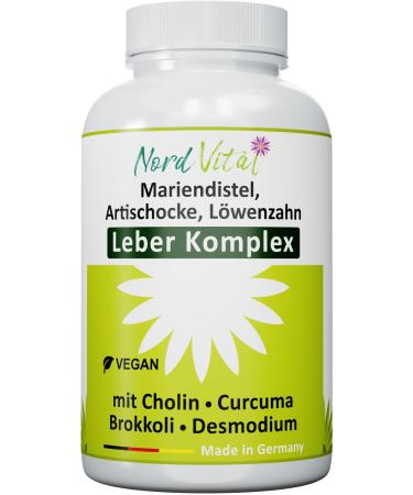 NEW!Liver complex with 15 active ingredients - daria thistle artichoke dandelion broccoli choline desemodium black garlic turmeric and more - 120 capsules - made in Germany