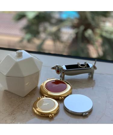 J neke Round Handbag Mirror - Gold-Coloured & Tortoise Design | International Shipping Available - Buy Online on GoSupps.com