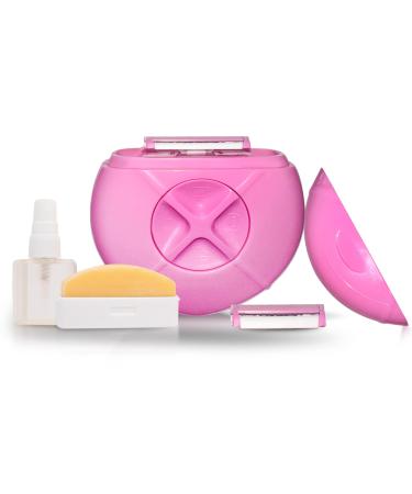 Portable Travel Razor: On-The Go Travel Razor for Women: Touch-Ups Anywhere - Refillable Blades Moisturizing Bar and Water Spray - All Skin Types