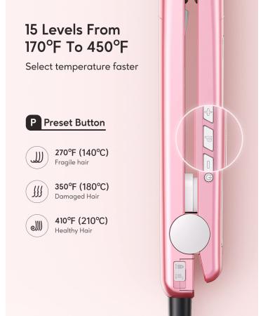 Rose Gold Salon Flat Iron with Titanium Plates - Frizz-Free Hair, Dual Voltage & Auto Shut-Off - Buy Online on GoSupps.com