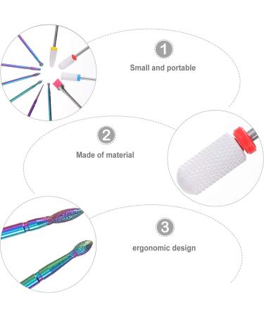 Minkissy 1 Nail Polish Set Electric Nail Drills Nail Polishing Tool Diamond Tip Drill Bit Nails Kits Nail Drill Bits Manicure Tool Nail File Nail Grinding Head Colorful Metal Sander - Buy Online on GoSupps.com